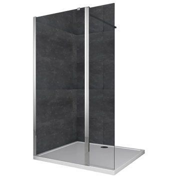 Душова перегородка Koer SR SP03-30x200-TR-01 Walk-In (рух.част) прозоре скло Easy Clean 8мм, хром (KR5399) KR5399 фото