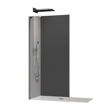 Душевая перегородка Koer SR SP02-100x200-TR-07 Walk-In прозрачное стекло Easy Clean 8мм, графит (KR KR5397 фото